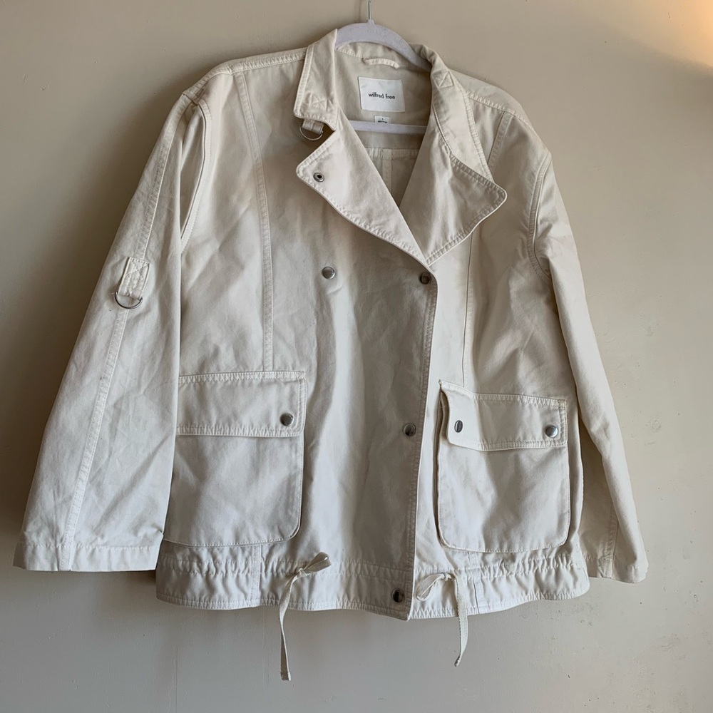 Wilfred Free Cream Cotton Jacket Coat Lightweight Spring Outerwear Womens Small